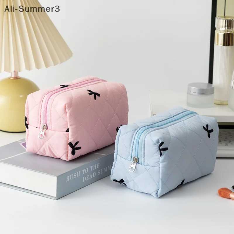Cute Bow Tie Makeup Bag Aesthetic Makeup Organizer Travel Toiletry Pouch Portable Makeup Storage For Women D260328