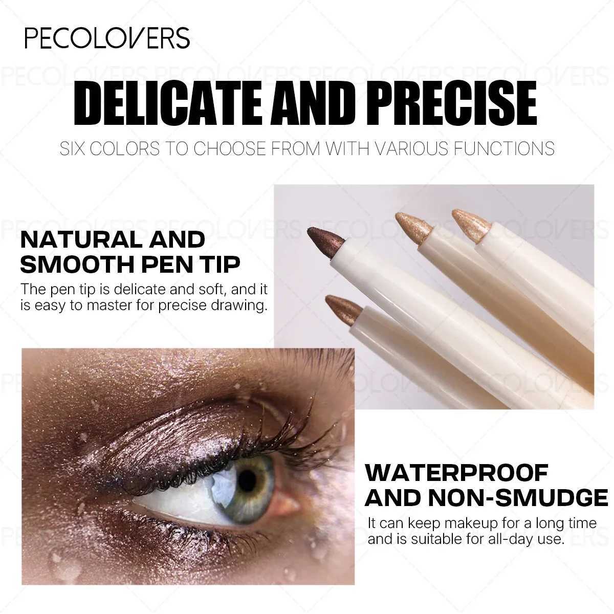1PC 2-in-1 Multicolor Eyeshadow Highlighter Pen - Pearlescent Glitter Finish Waterproof Vivid Pigment Long-Wearing H260328