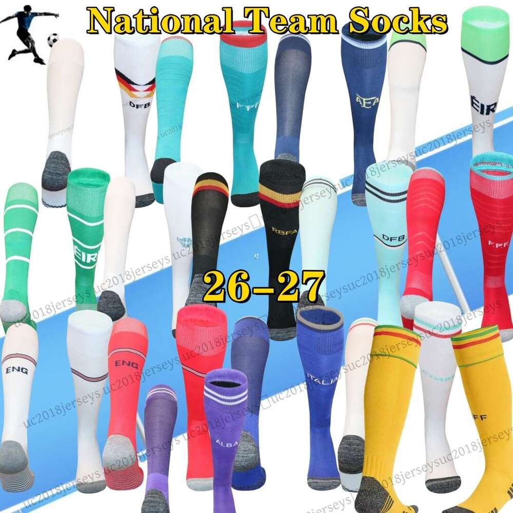 Football socks 2026-27 England national team Soccer Socks adult Kids children Knee High Thick team French home away football Sports wear national Scotland