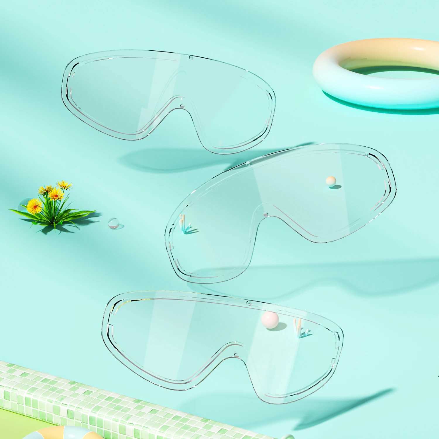 Kids Large-Frame Swimming Goggles - HD Waterproof Anti-Fog Stylish - For Boys Girls Ages 3-14 Z260328