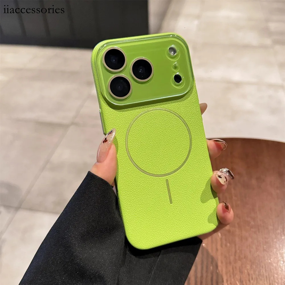 Phone Case Style Texture Magnetic Phone Case Compatible with 17/16 Pro Solid Color Protective Cover Phone 15/14