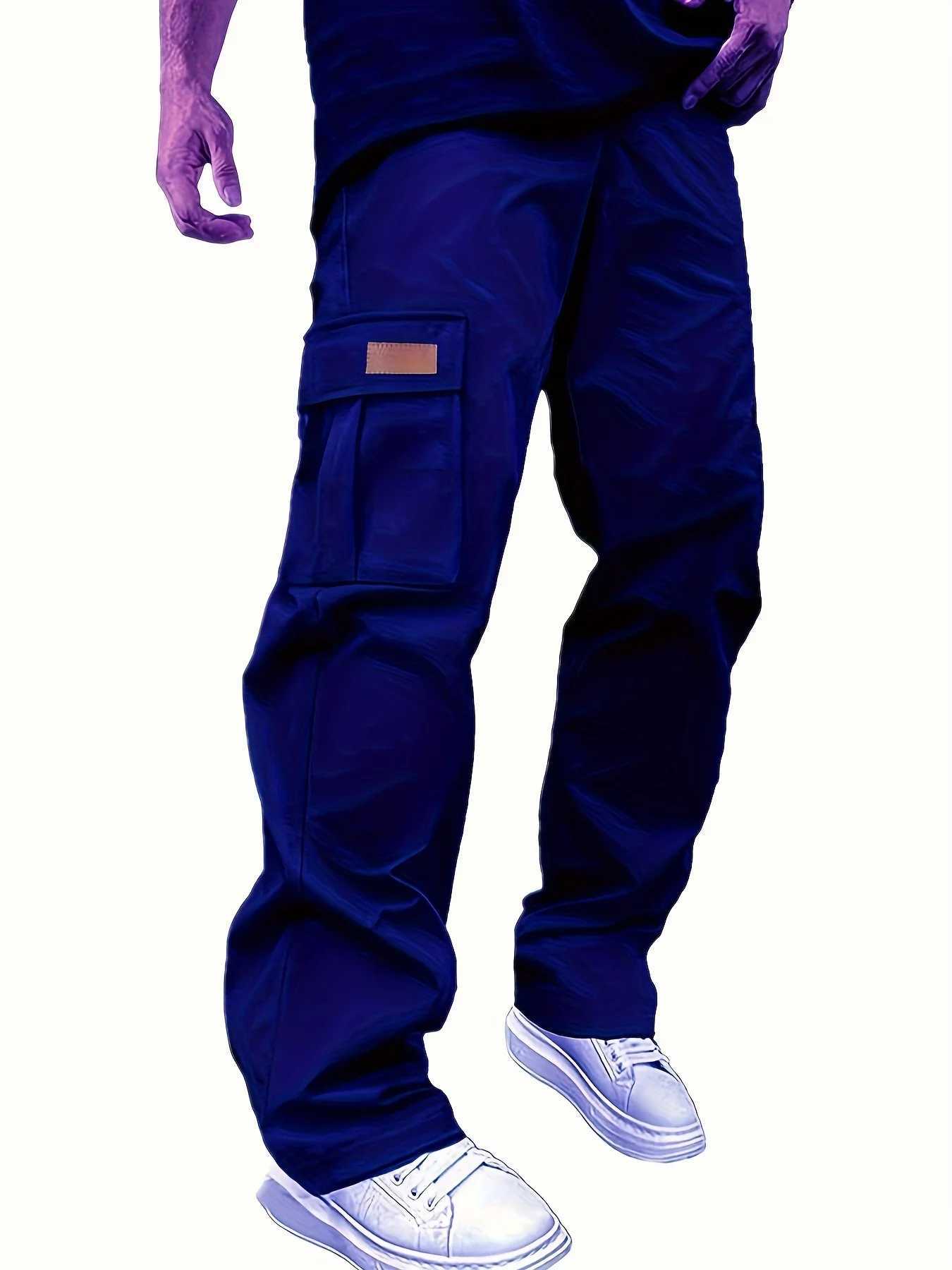 2025new mens workwear pants European and American mens loose straight casual pants mens workwear pocket pants M260328