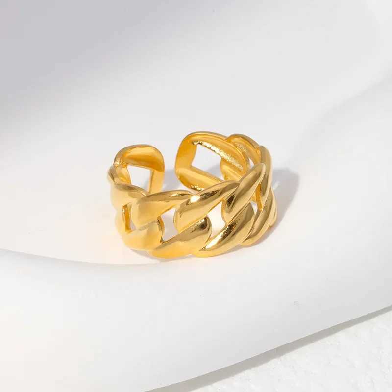 Stainless Steel Rings for Women Geometric Love Heart Chain Hollow Finger Rings Minimalist Trendy Aesthetic Party Jewelry Gifts H260328