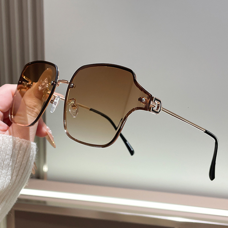 Luxury Brand Designer Sunglasses 2025 New Curved Sunglasses For Women, Natural Fashion Sunglasses, Elegant UV Protection, Simple Luxury Glasses
