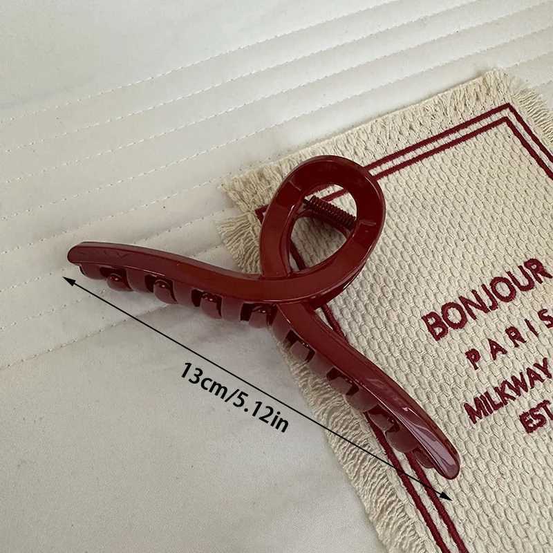 New Women Red Bright Color Hair Claws Barrettes Hairpins Large Ponytail Hair Clips Girls Hair Accessories Shark Clip Hairgrip H260328