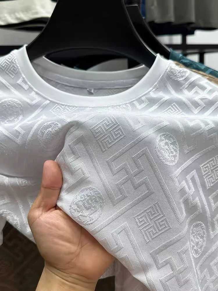 High end brand ice silk round neck short sleeve T-shirt summer fashion printed comfortable breathable top Designer Mens Wear C260326