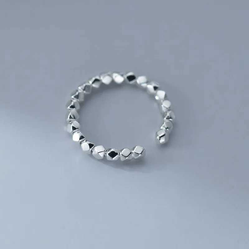 Fashion 925 Sterling Silver Geometry Bead Adjustable Rings For Women Wedding Luxury Jewelry Wholesale H260328