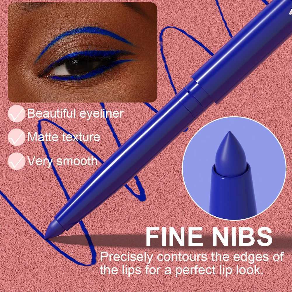 Waterproof Matte Blue Eyeliner Gel Pencil Ultra-fine Smooth Quick Dry Non-Smudge Easy Wear Black Brown White Eyeliner Pen Makeup H260328