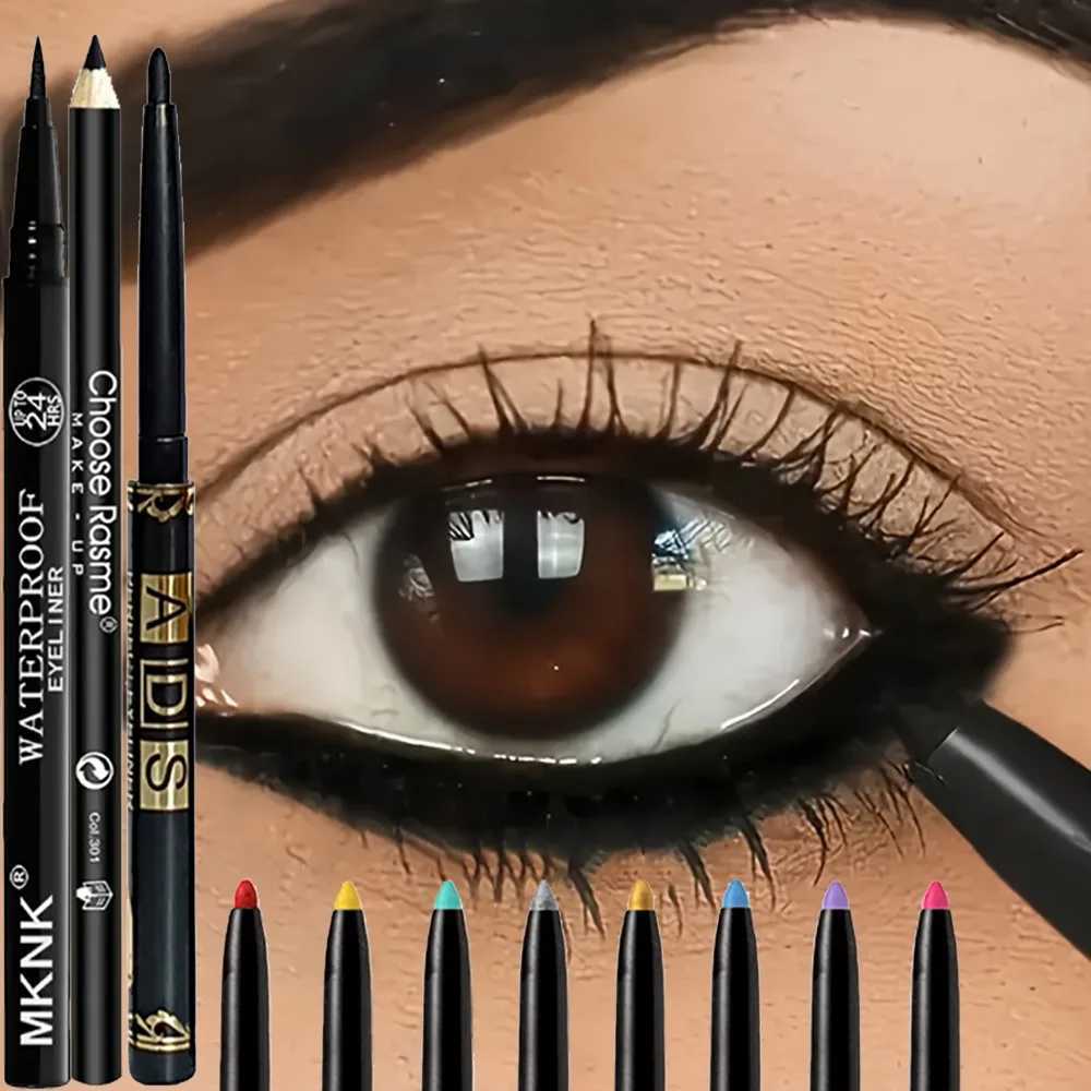 3Pcs Waterproof Sweat-Proof Black Eyeliner Pencil - Long-LastingSmudge-Proof for Bold Eye Makeup Easy Glide Formula for Perfe H260328