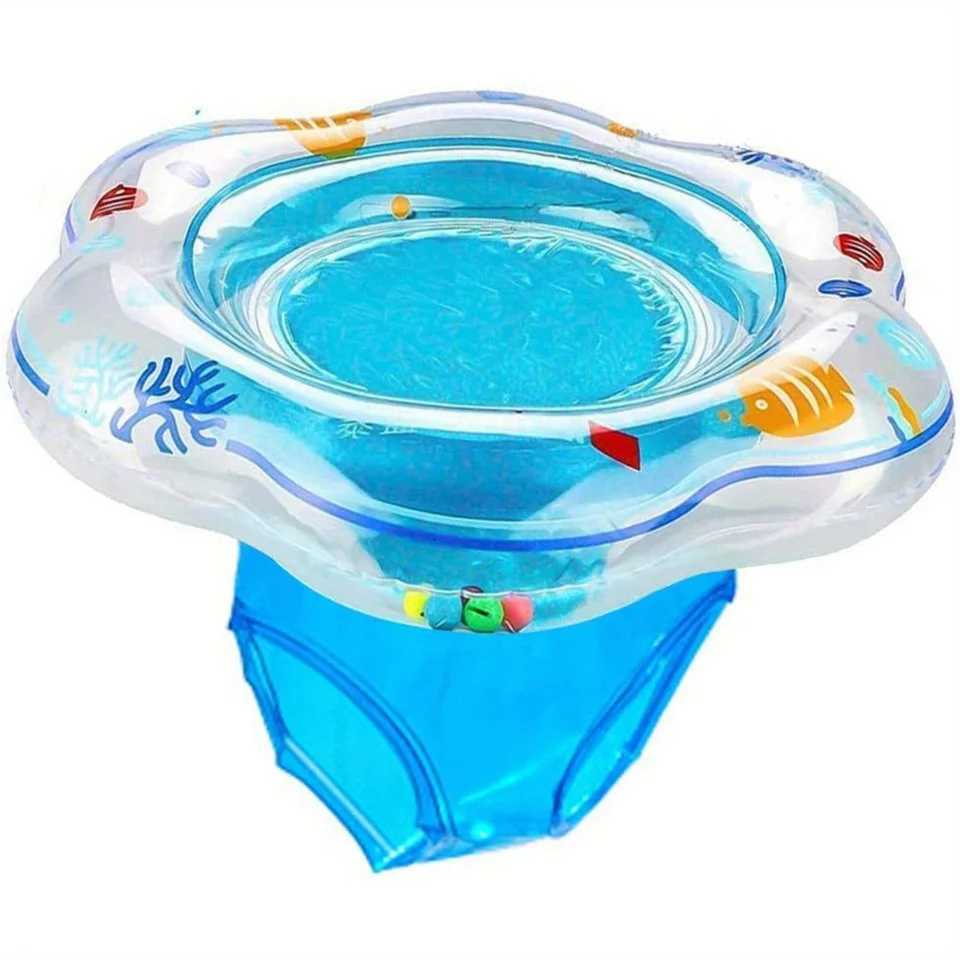 Baby Swimming Lifebuoy Baby Swimming Bath Swimming Training Environmental Safety Double Airbag Blue Swimming Ring Z260328