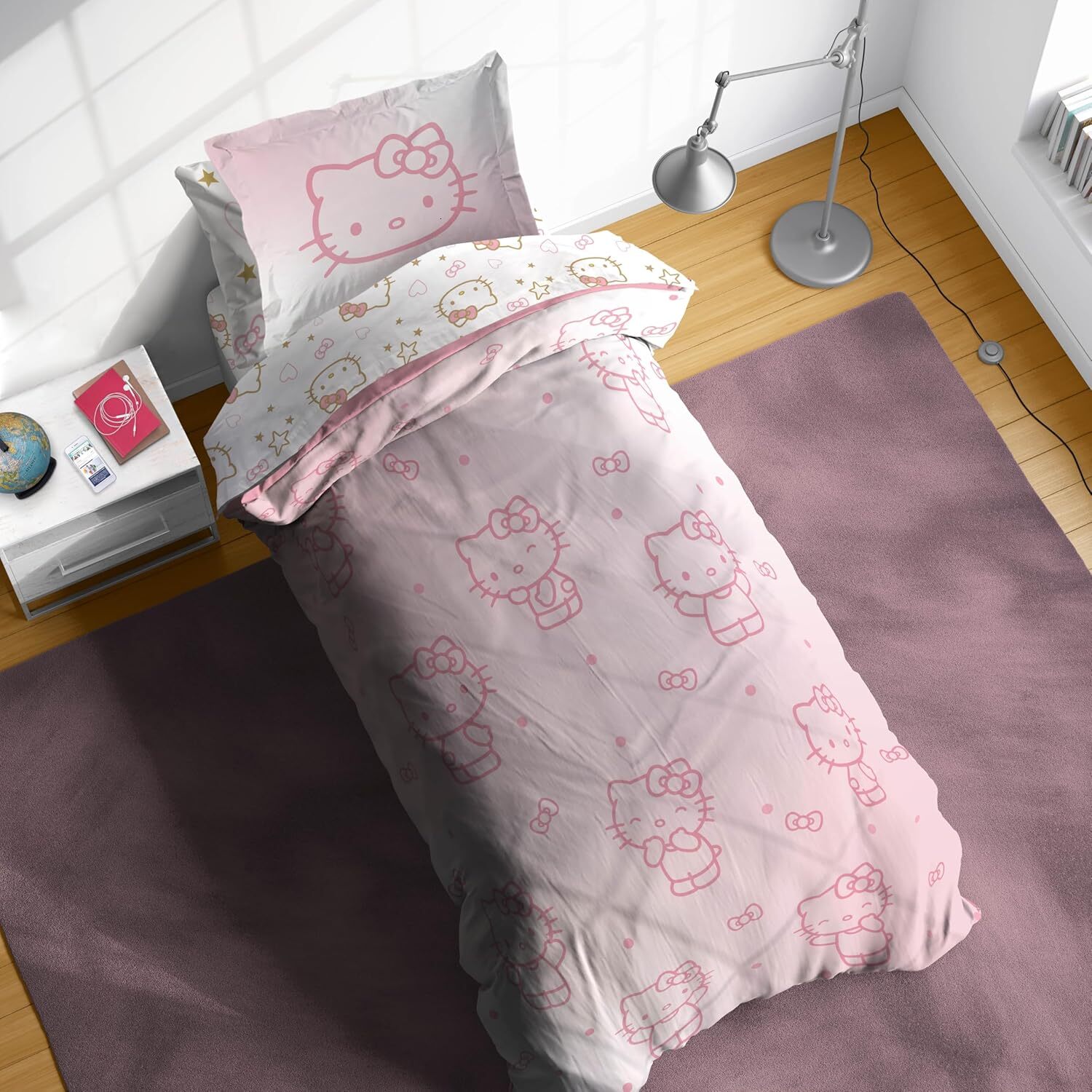Jay Franco Hello Kitty Twin Comforter Set Piece Bedding Includes Sheet Set Pillow Covers Super Soft Pink Bedding Luxury Goods