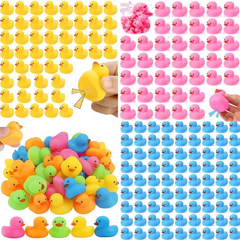 100Pack Mini Rubber Ducky Rubber Duck Bulk Float Duck Baby Bath Toy Shower Birthday Party Favors Gift Z260328