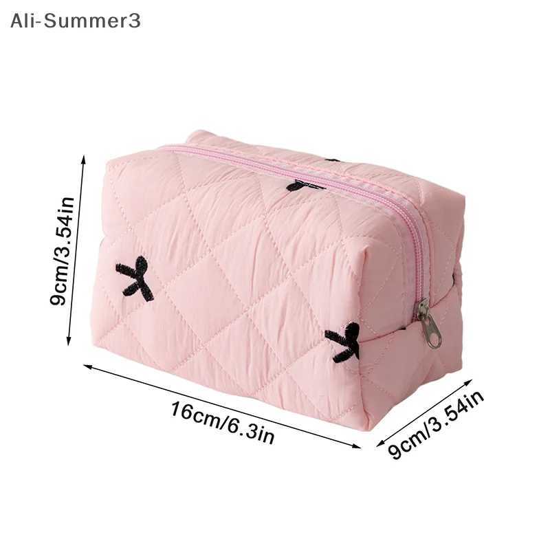 Cute Bow Tie Makeup Bag Aesthetic Makeup Organizer Travel Toiletry Pouch Portable Makeup Storage For Women D260328