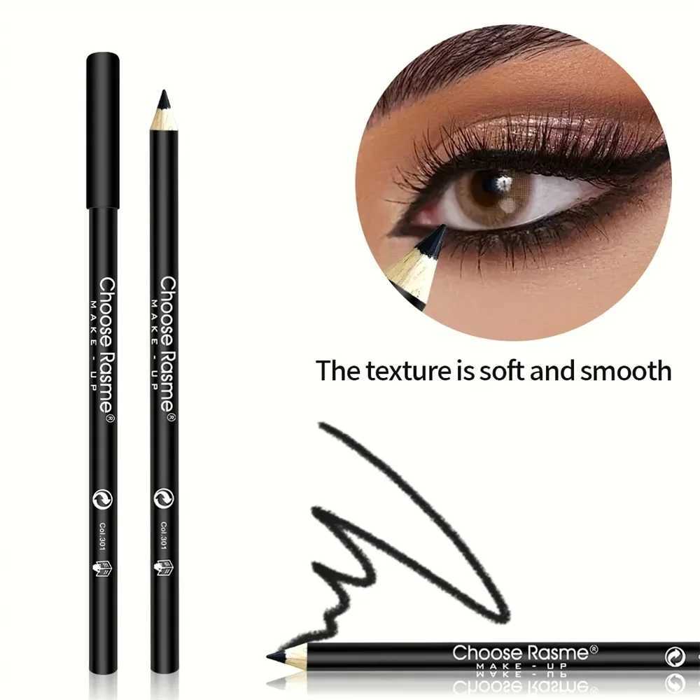 1Pc High Pigmented Eyeliner Pencil Hard Refill Smooth Black WoodenLiquid Eyeliner Eyebrow Pencil Long-Lasting Cosmetics Makeup H260328