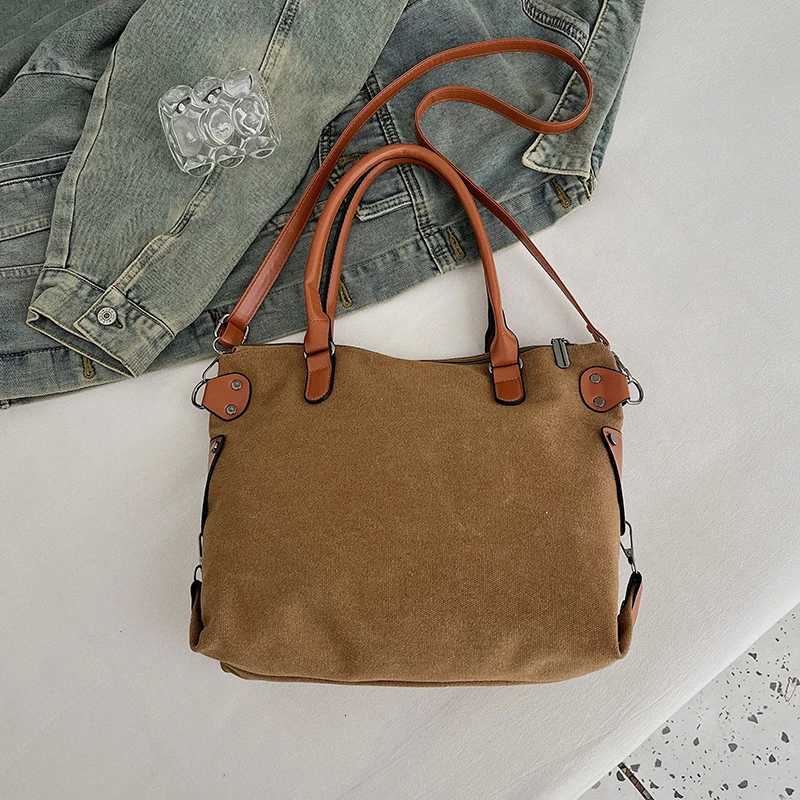 Cloth bag large capacity bag crossbody bag womens zipper handbag tote bag shoulder bag womens commuting bag C260327