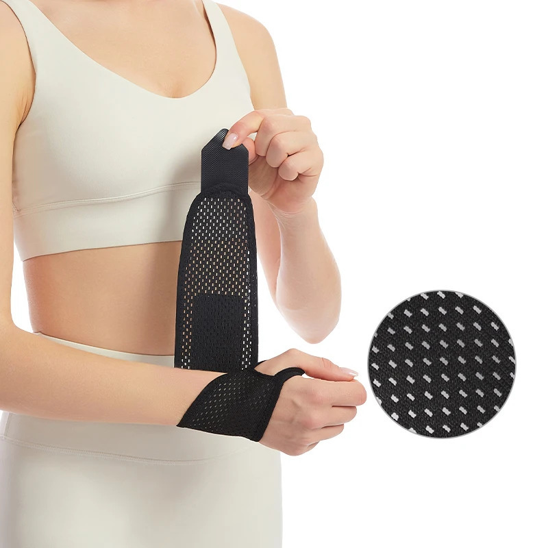 2pcs Adjustable Wrist Strap Sports Support Brace Black Weightlifting Wristband For Men Women Badminton Tennis Gym 260327