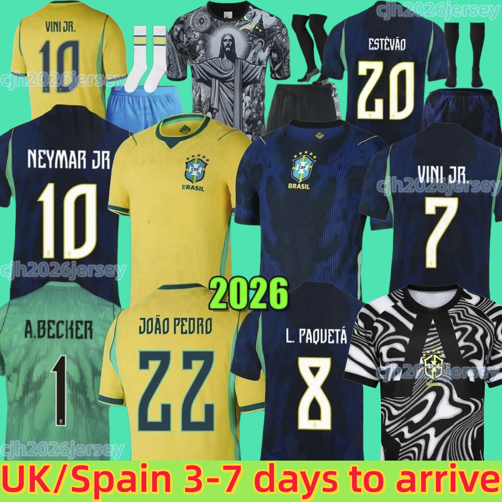 BRAZILS 2026 World Cup soccer jerseys NEYMAR JR VINI JR 26 27 Home Camiseta de PAQUETA RAPHINHA MARQUINHOS 2024 2025 brasil football shirt RICHARLISON men kids