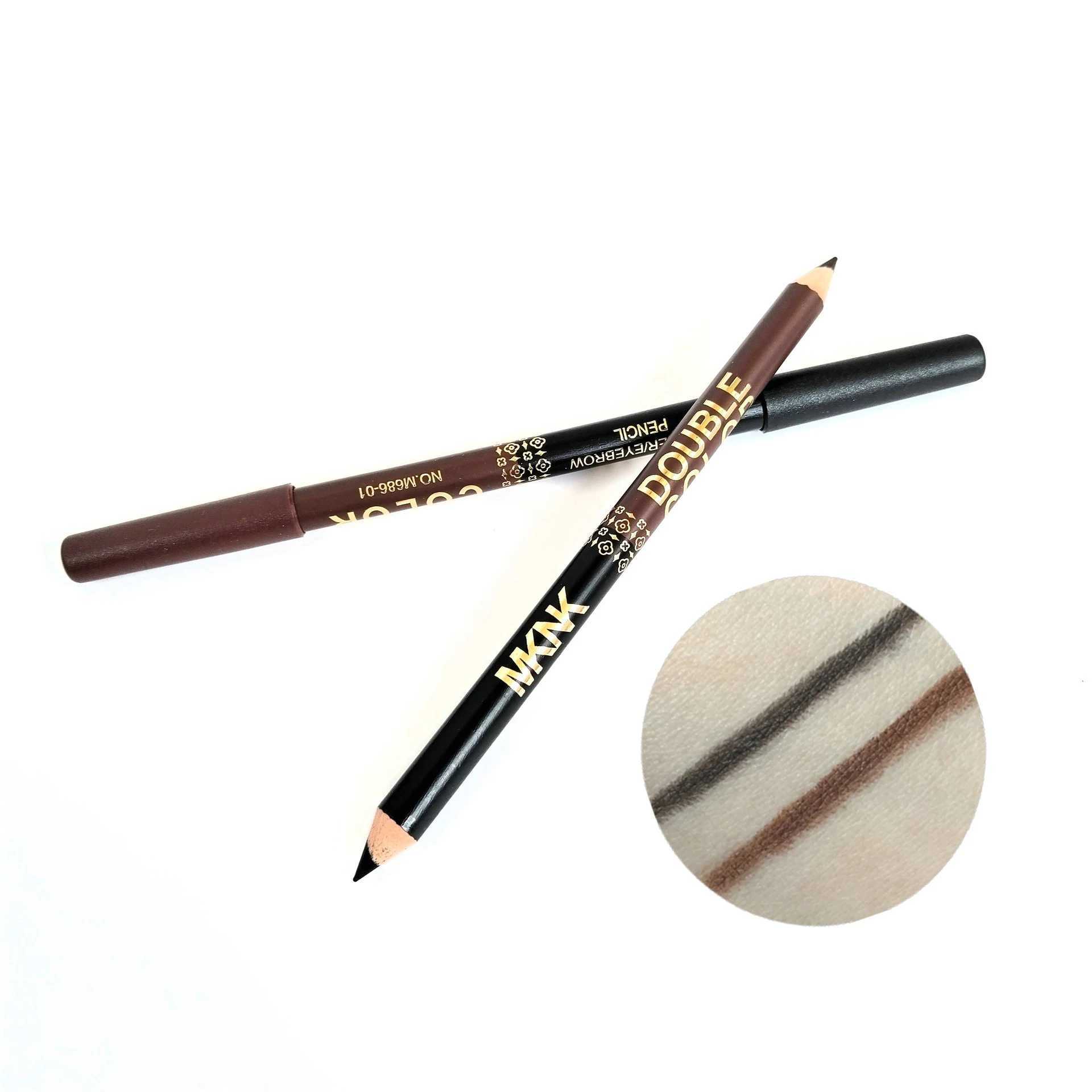 Two-Color Wooden Eyeliner Pencil Smooth Matte Black White Gel Eye Liner Pen Dual-use Pearlescent Silkworm Highlight Shadow Pen H260328