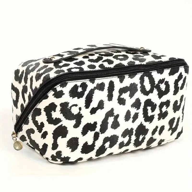 PU Leopard Print Pillow Makeup Bag Large Capacity Cosmetic Storage Bag Portable Travel Toiletry Bag D260328