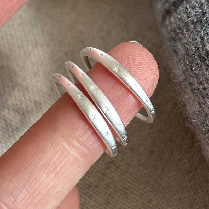 925 Sterling Silver Rings for Women Couple Minimalist Narrow Sparckling Star Jewelry Birthday Gift Prevent Allergy H260328