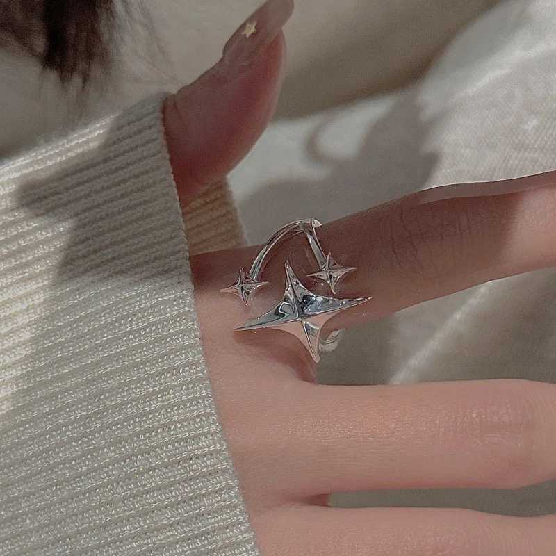 BF CLUB 925 Sterling Rings for Women Simple Geometric Handmade Irregular Retro Vintage Stars Ring Allergy For Birthday Gift H260328