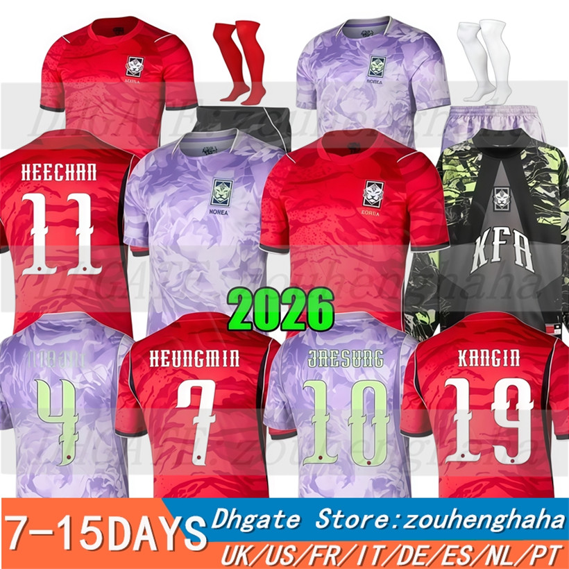 26 27 South Korea Soccer Jerseys 2026 2027 Home Away Men Kids Player Fans Football Jersey Shirts kit SON H C HWANG HEECHAN KANGIN MINJAE S-4XL