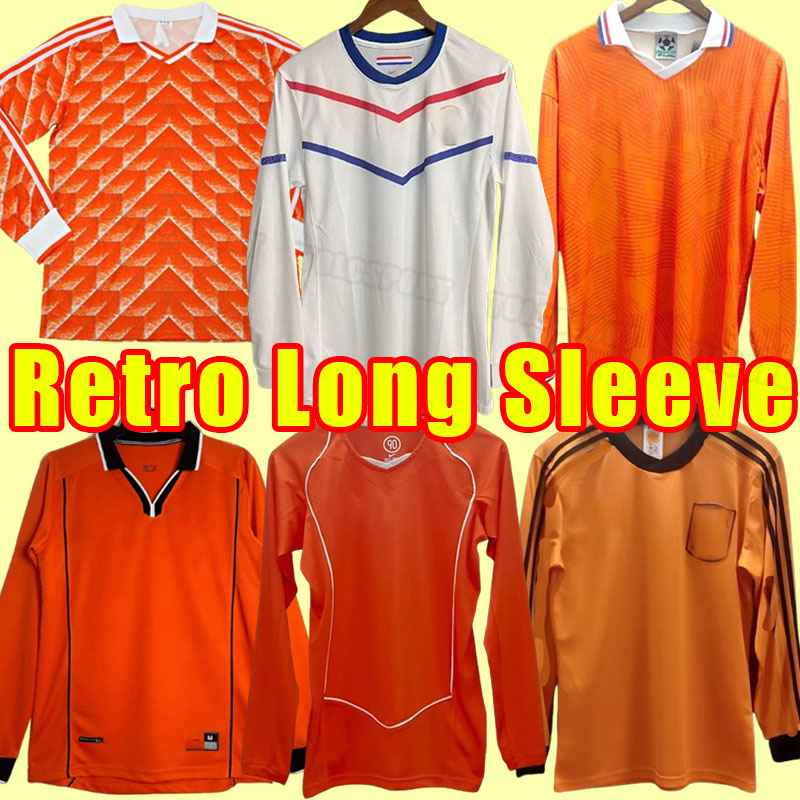 Long sleeve Gullit Retro Netherland Soccer Jerseys Van Basten V.Persie Holland vintage football shirts Classic RijkAARD 1988 1998 2004 2012 1980 1991
