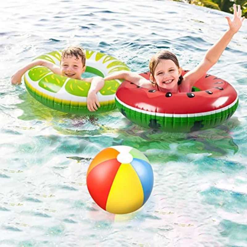 Fruit pool float watermelon kiwi orange lemon swim ring beach ball - inflatable tube floating water toys Z260328
