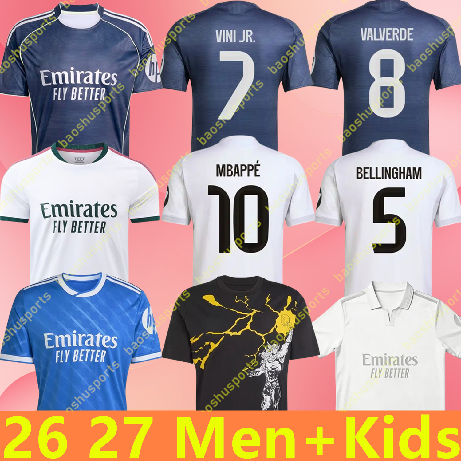Reals MAdriD 2025 2026 2027 BELLINGHAM VINI JR MBAPPE soccer jerseys 25 26 27 RealsMAdriD football shirt RODRYGO CAMAVINGA VALVERDE Camisetas men kid kit uniforms