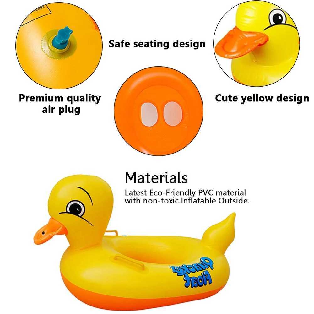 Duck Inflatable Toys for Baby Summer Water Toys Swimming Float Seat with Handle Outdoor PVC Inflatable Ring for Pool Beach Z260328