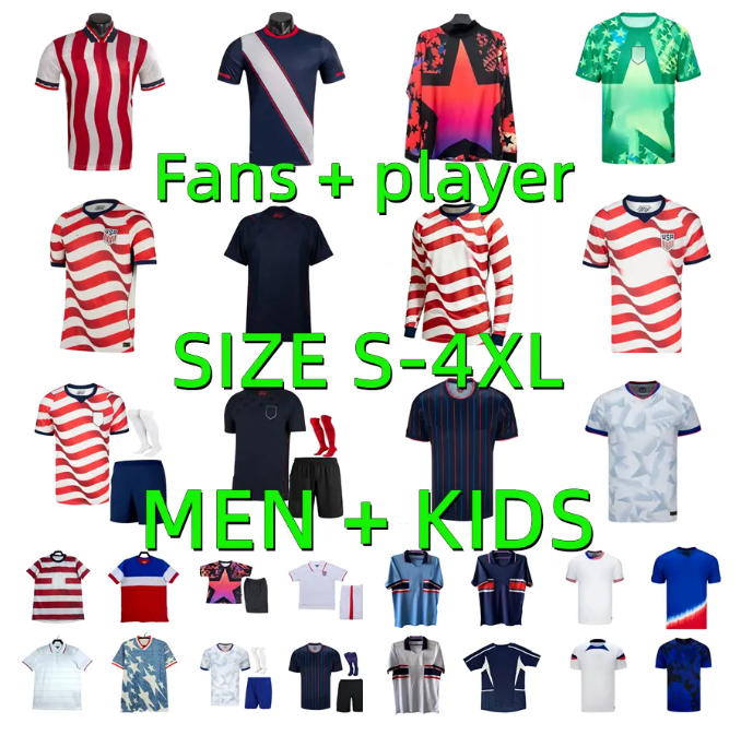 2026 2027 United States PULISIC USAS Soccer Jerseys 1994 1996 2013 2014 Retro REYNA WEAH MORGAN LALAS MCKENNIE LLOYD player version 24 25 26 27 Football Shirt Men kids