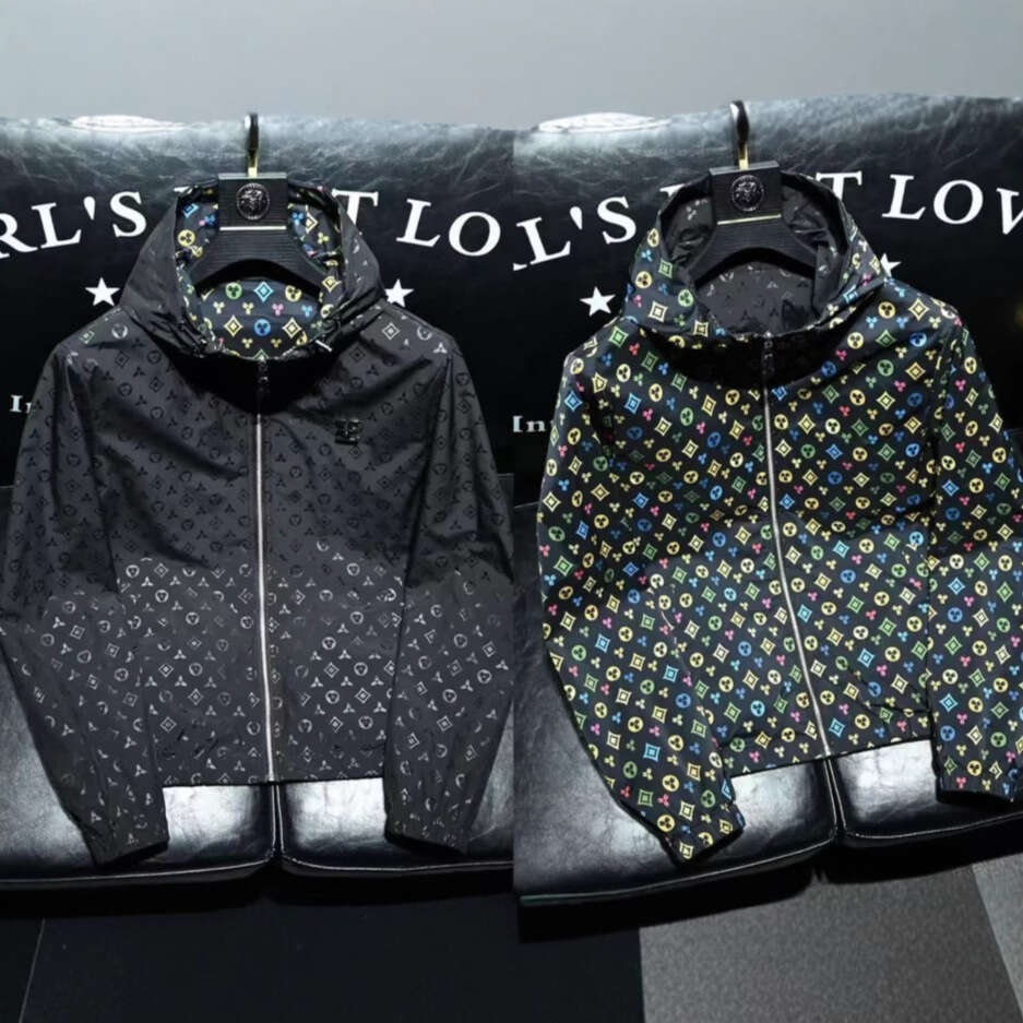 Men Full Print Trendy Fashion Hooded Jacket Spring Autumn New Casual Slim Fit Stylish Coat