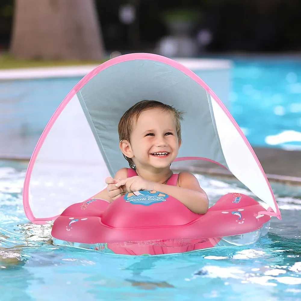 Baby Swimming Float With Canopy Inflatable Infant Ring Kids Pool Accessories Circle Bathing Summer Toys Z260328