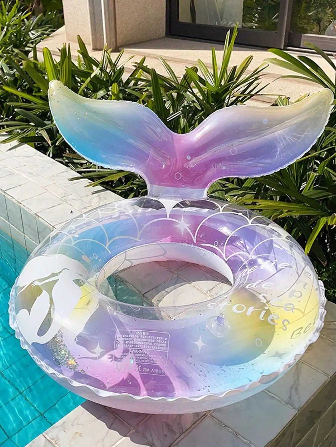 1Pcs Mermaid Underarm Swimming Ring Transparent Thickened Glitter Buoyancy Swimming Ring Z260328