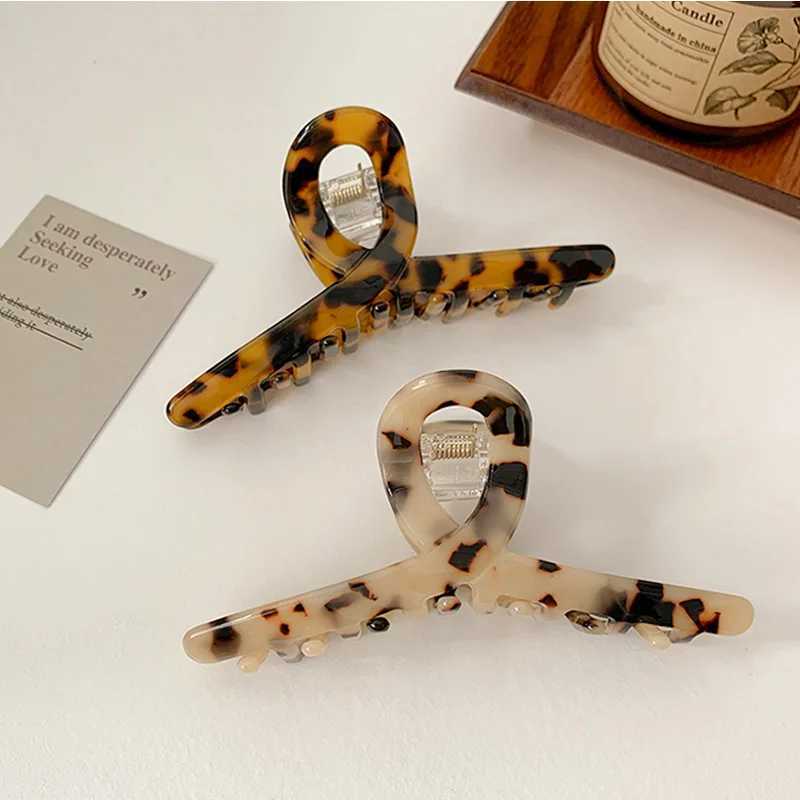 Ruoshui Woman Acetate Leopard Hair Claws Ladies Hairpins Hairgrip Headwear Hair Accessories Barrettes Ladies Hair Clips H260328