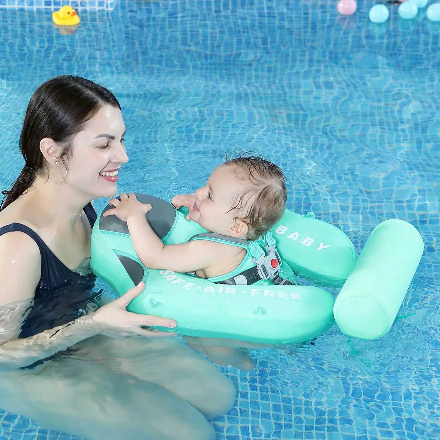 Mambobaby Baby Waist Float Summer Outdoor Floating Ring Float Can Lie Down Solid Non Inflatable Neonatal Toy With Foot Mats Z260328