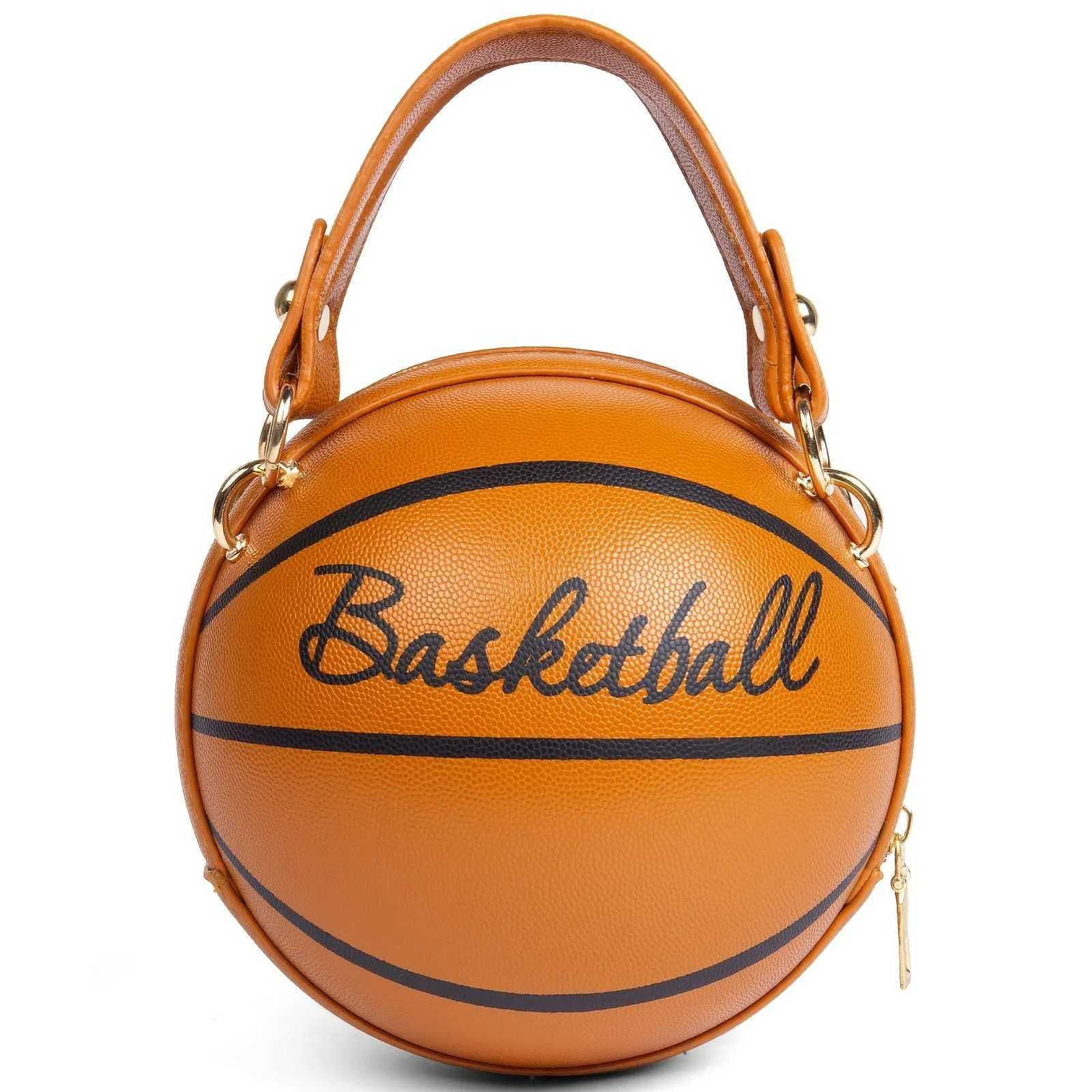 Basketball Shaped Crossbody Bag Trendy Chain Shoulder Bag PU Leather Top Handle Circle Purse handbags women bag C260327