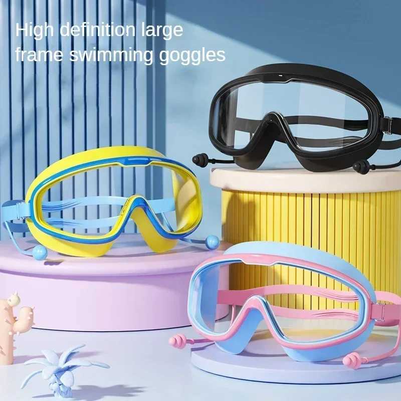 Kids swim goggles big glass len for child boy girl big goggle berenang budak kanta mata besar kanak swim glass Z260328