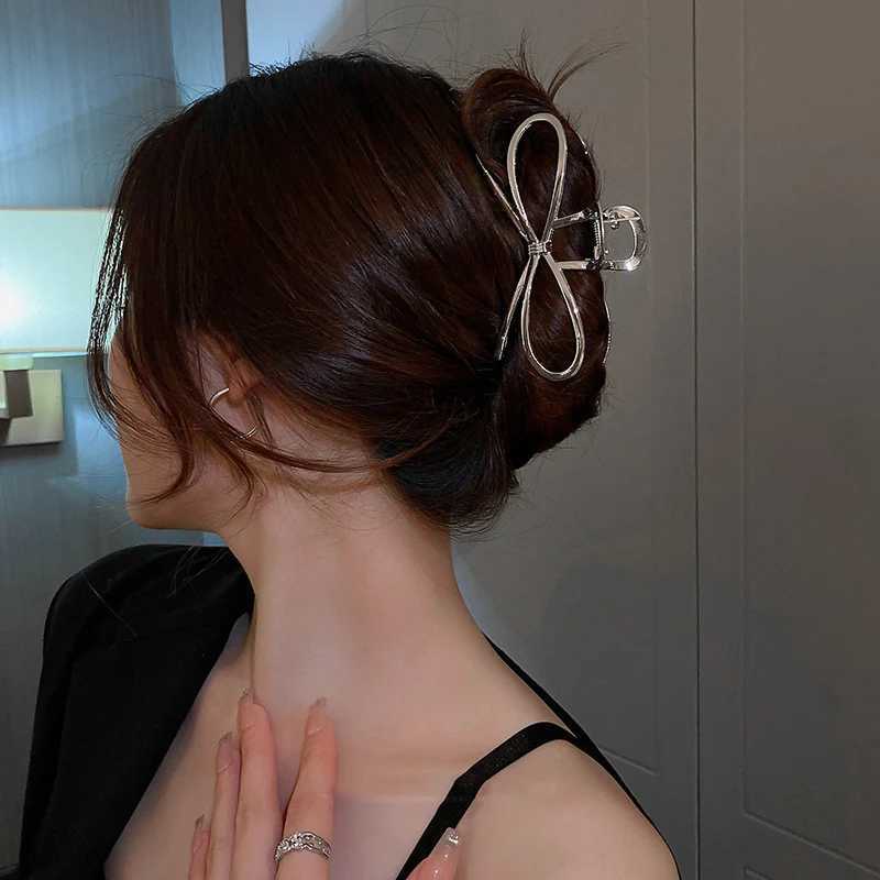 Women Vintage Metal Bowknot Hair Claw Clip for Girls Trendy Korean Party Hairpins Barrettes Fashion Headdress Hair Accessories H260328
