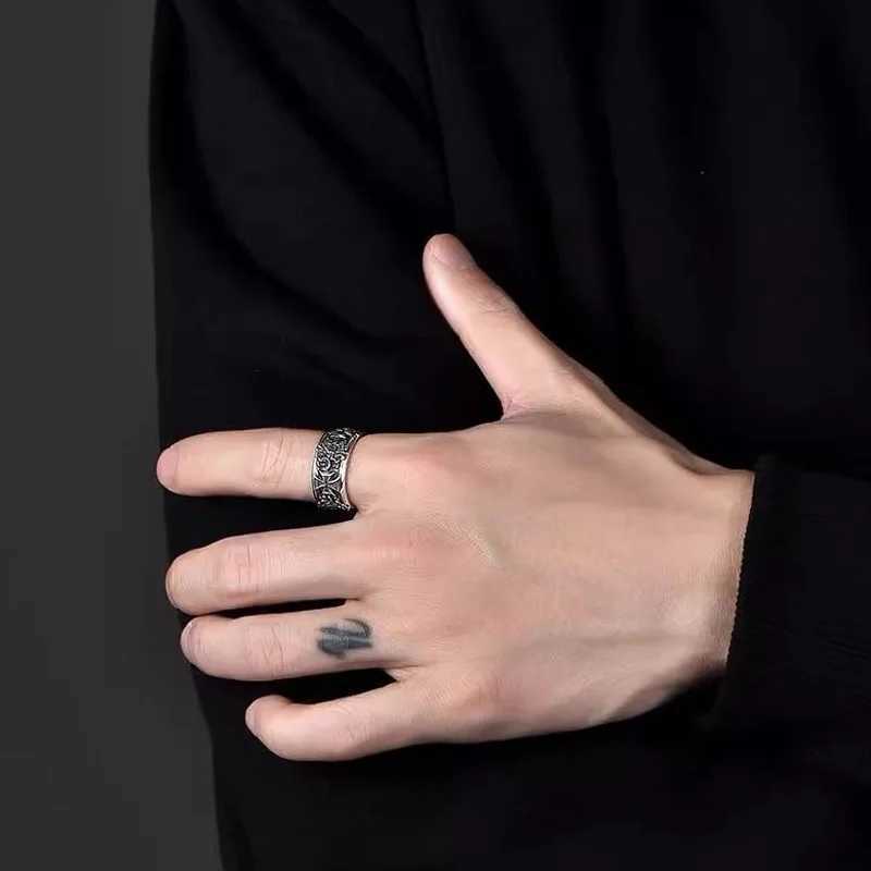 Bague Homme Rings Cross Figure Para Hombres Jewelry Vintage Y2k Anel Punk Gothic Couple Ring Adjustable Nuevo En Anill H260328