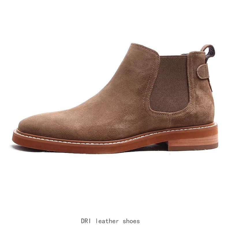 Men's Faux Suede Chelsea Boots High-Top Casual Retro British Style Warm Short Boots for Men