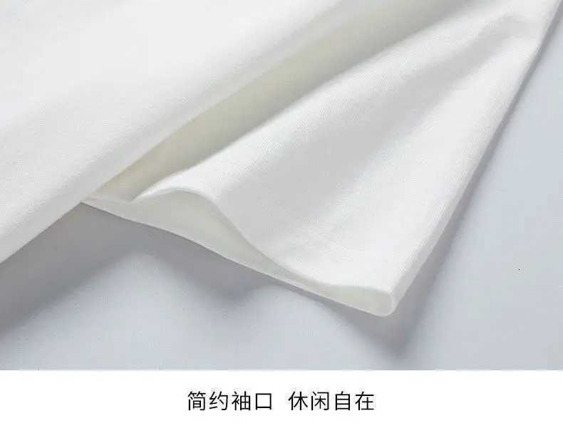 Leaf Printed Short-sleeved T-shirt Mens Summer Loose Round Neck New Casual Versatile Top C260326