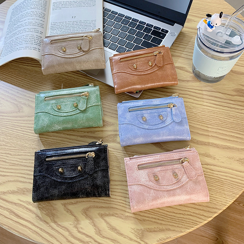 Small Wallet for Women, High-End Feel, Ins Style, Women's Clutch, Foldable Cross-Border Wallet, Zipper 70% off Coin Purse