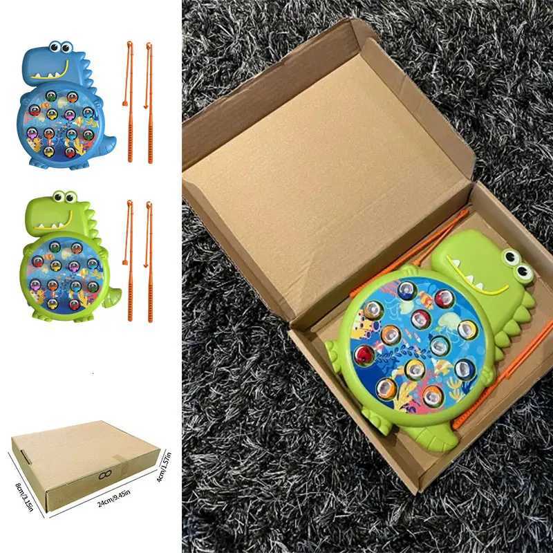 Dinosaur Simple Magnetic Fishing Toys Play Rod Game Toys for Children Baby Montessori with Rod Kids Educational No Rotating Gift Z260328