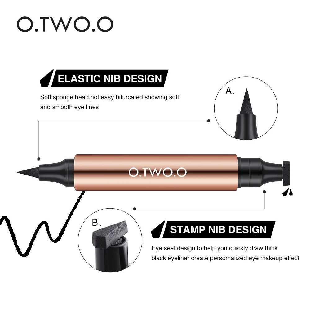 OTWOO Eyeliner Stamp Black Liquid Eyeliner Pen Waterproof Fast Dry Double-ended Eye Liner Pencil Make-up for Women Cosmetics H260328