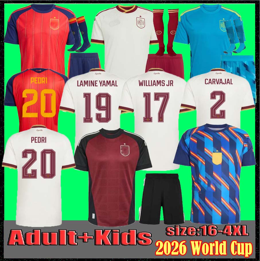 3XL 4XL 2026 Spains soccer jerseys PEDRI 2026 World Cup 26 27 spain Espana MORATA CARVAL fans Player football shirt men kids OLMO FERRAN RODRIGO LaMiNe YAMAL