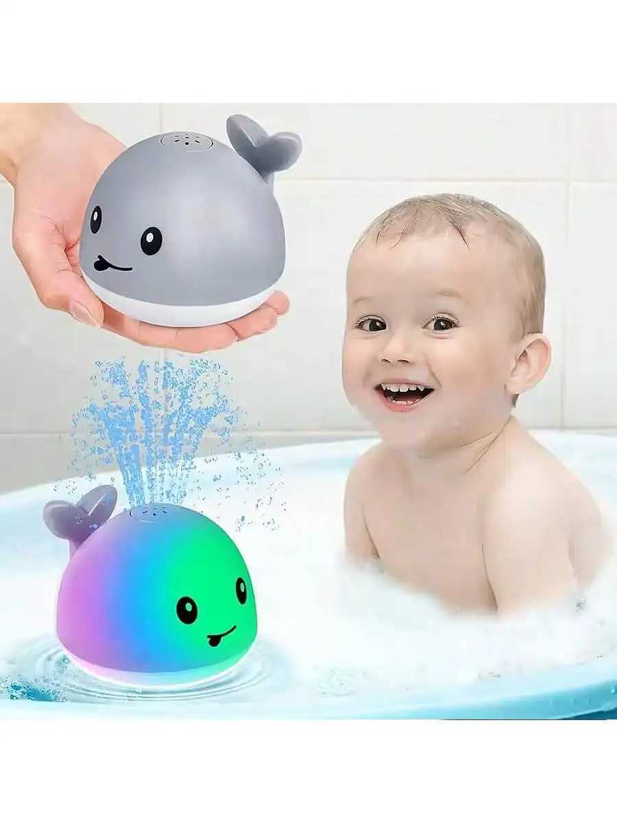 Baby Bath Toys Toddler Bath Toys for Kids Ages 1-3 Light Up Whale Bath Toy Sprinkler Pool Water Table Infant Baby Toys 6-12-1 Z260328