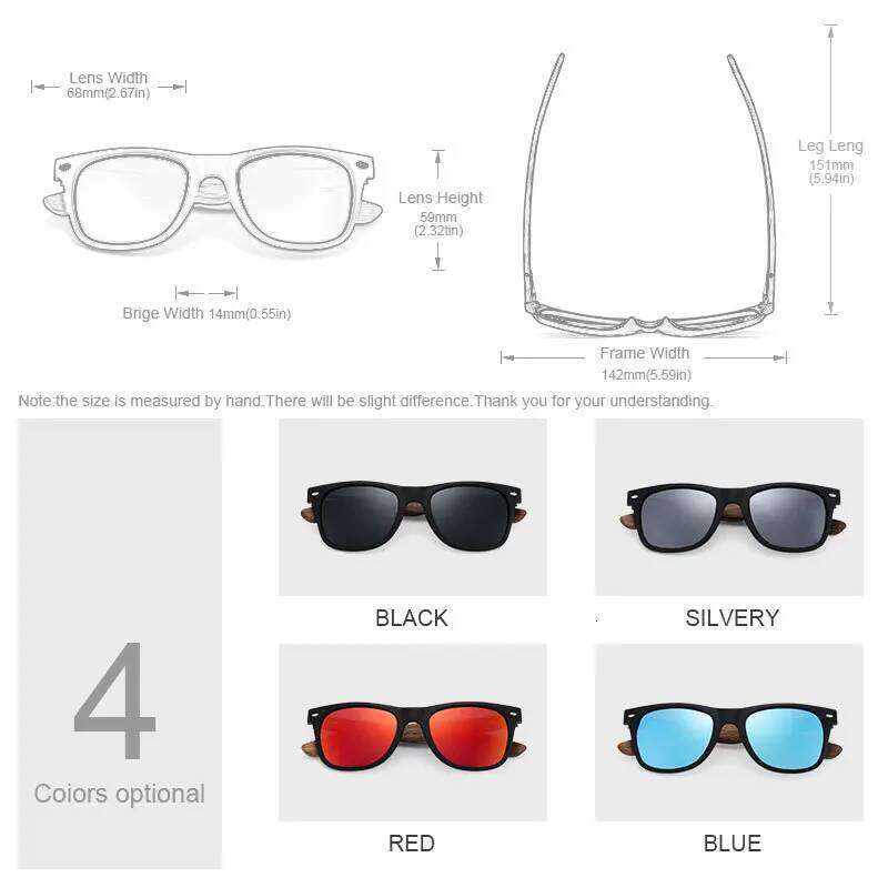 Oi Brand Natural Wooden Sunglasses Men Polarized Fashion Sun Glasses Wood Oculos De Sol Masculino New TR90 Frames 26Y0328