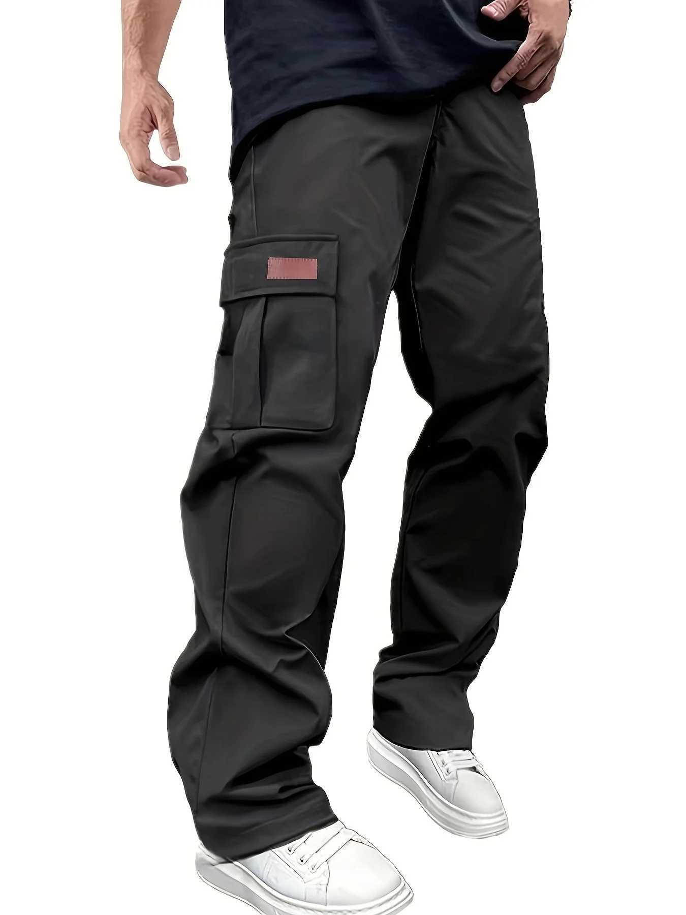 2025new mens workwear pants European and American mens loose straight casual pants mens workwear pocket pants M260328