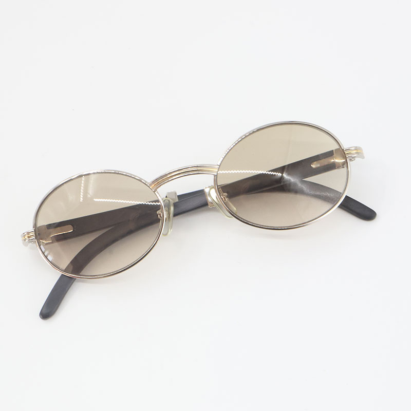 Decor Wood frame 7550178 Octagon Sunglasses Round men famous silver gold metal frame C Decoration high quality lenses Diamond